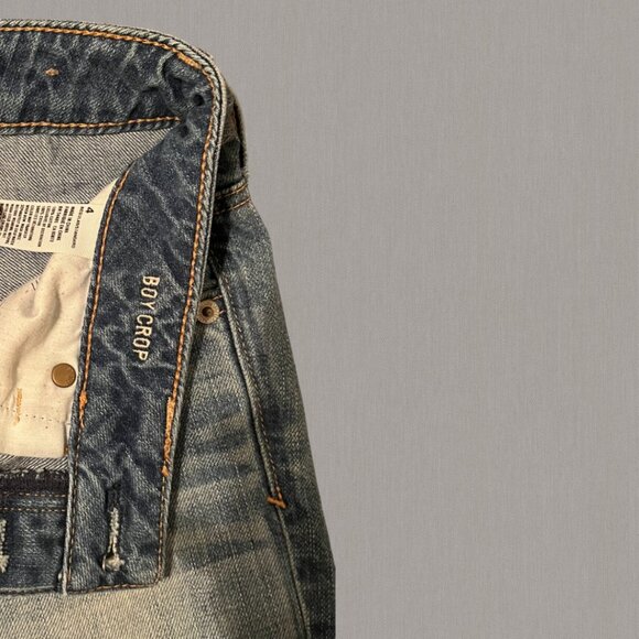 American Eagle - Boyfriend Cropped Jeans Distressed Women's (Size US 4) - Picture 4 of 4